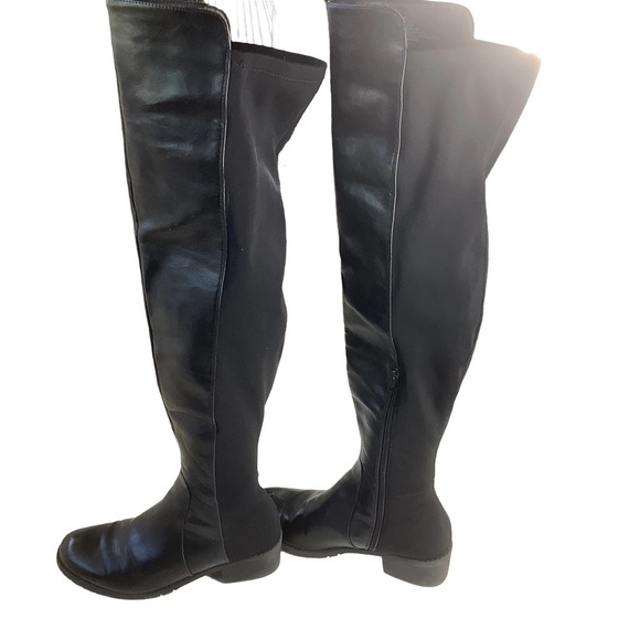 Lornah Over-the-Knee Black Faux Leather Boots | Size 9 - Picture 7 of 9